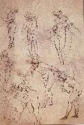 LEONARDO da Vinci Study fur the adoration of the Konige oil on canvas